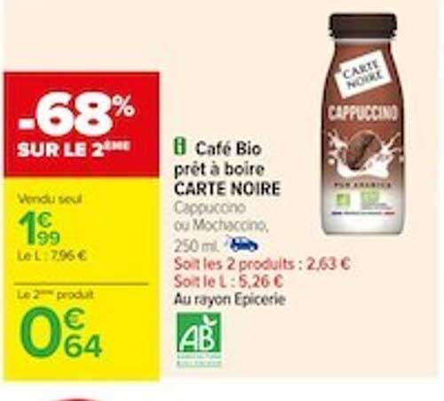 Café Bio Prêt à Boire Carte Noire