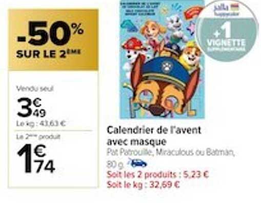 calendrier de l'avent avec masque