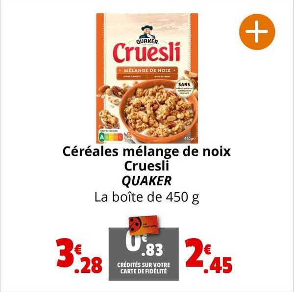 Céréales Mélange De Noix Cruesli Quaker