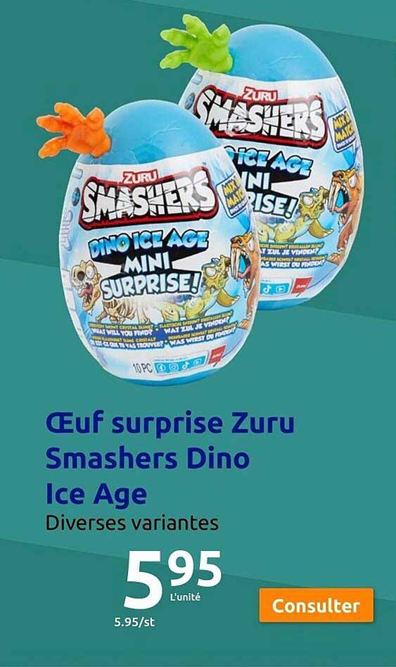 ceuf surprise zuru smashers dino ice age