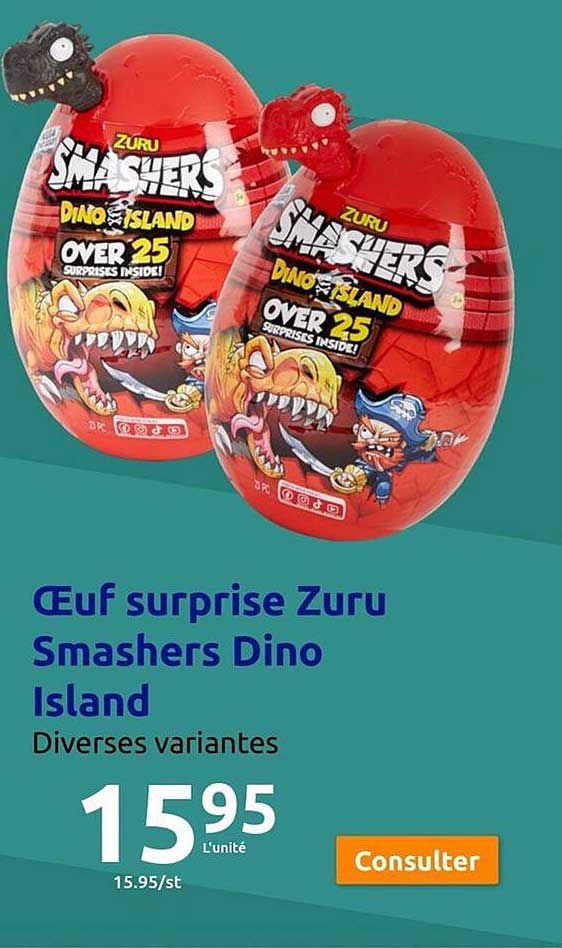 ceuf surprise zuru smashers dino island