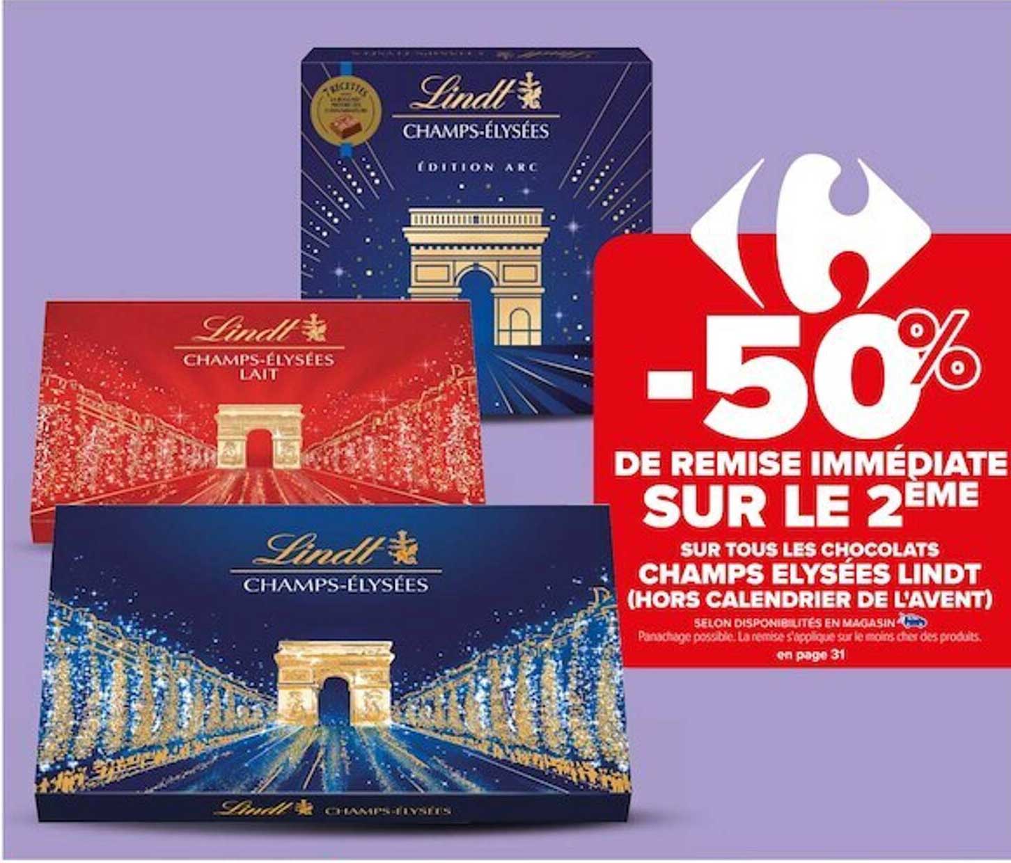 chocolats champs élysées lindt