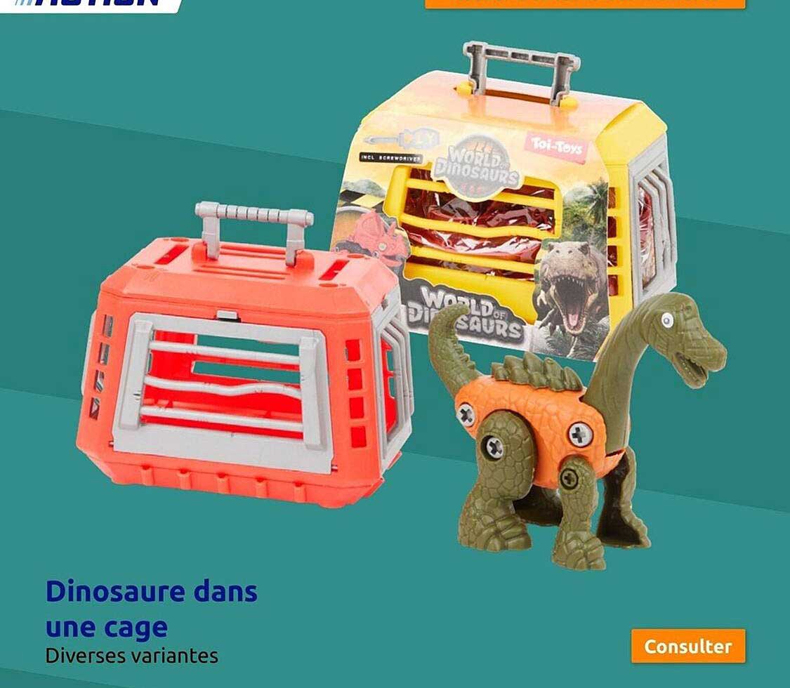 dinosaure dans une cage