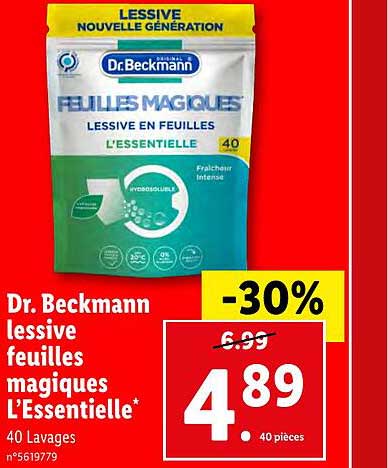 dr. beckmann lessive feuilles magiques l'essentielle