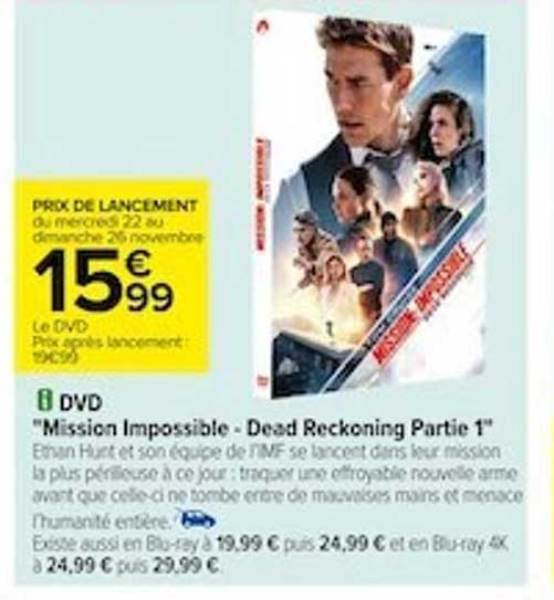 dvd "mission impossible - dead reckoning partie 1"