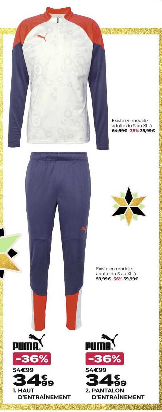 haut d'entraînement puma, pantalon d'entraînement puma