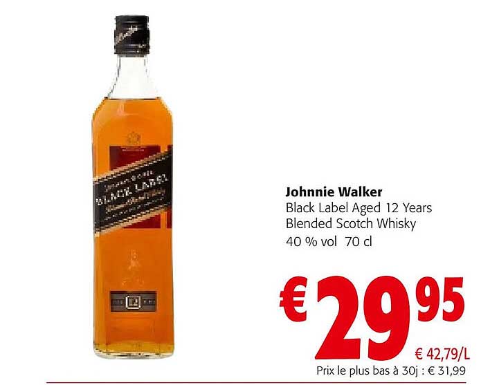 johnnie walker black label aged 12 years blended scotch whisky 40% vol. 70 cl