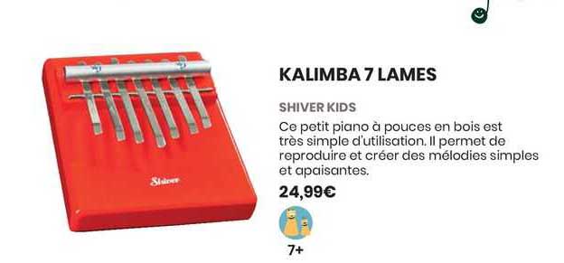 Kalimba 7 Lames Shiver Kids