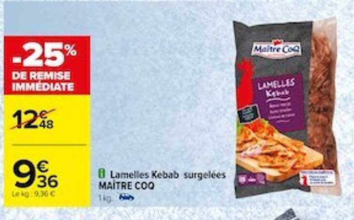 Lamelles Kebab Surgelées Maître Coq