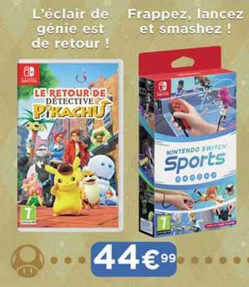 le retour de détective pikachu, nintendo switch sports
