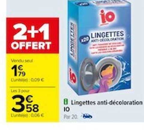 lingettes anti-décoloration io