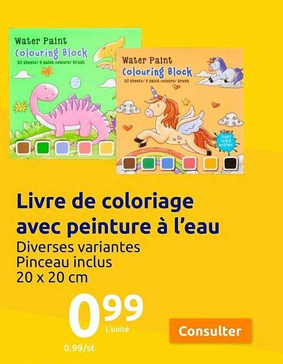 livre de coloriage avec peinture a l'eau