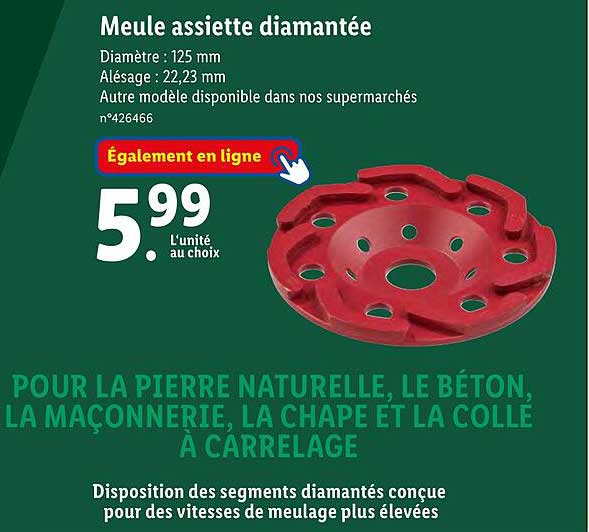 meule assiette diamantee