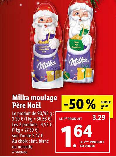 milka moulage pere noel