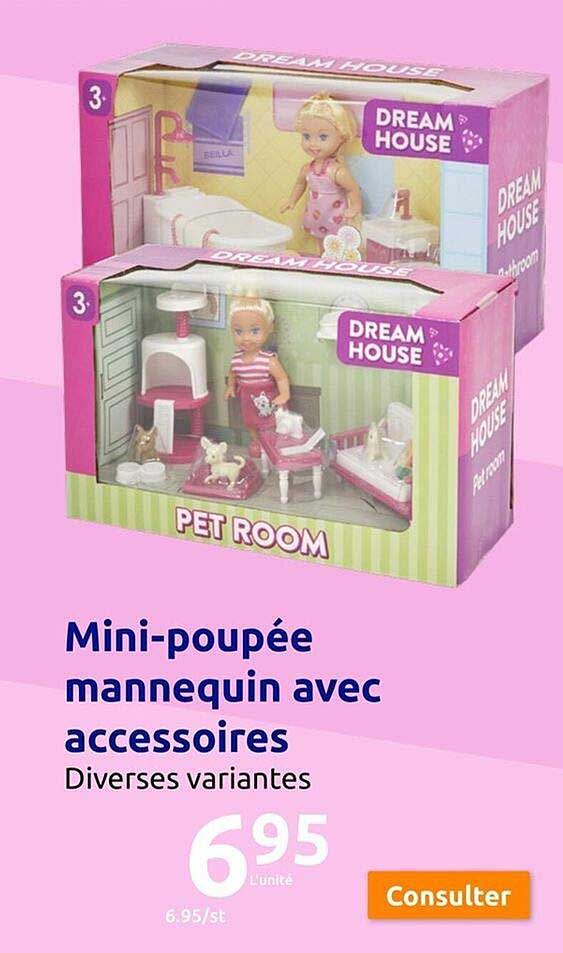 mini-poupee mannequin avec accesoires