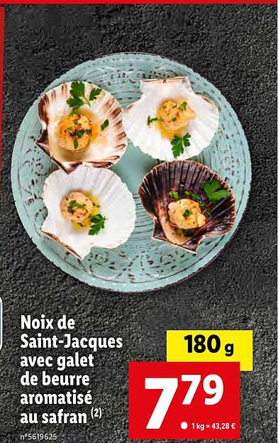 noix de saint-jacques avec galet de beurre aromatise au safran