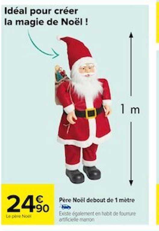 père noël debout de 1 mètre