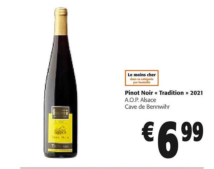 pinot noir «tradition» 2021 aop alsace cave de bennwihr