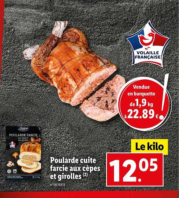 poularde cuite farcie aux cepes et girolles