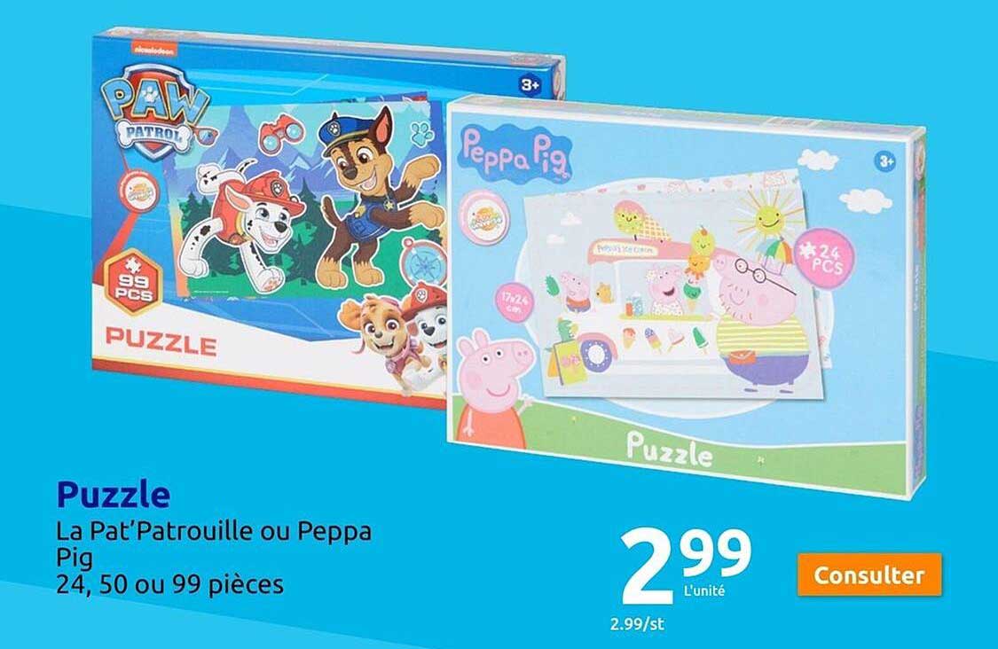 puzzle la pat'patrouille ou peppa pig