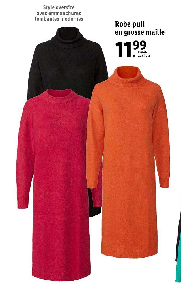 robe pull en grosse maille