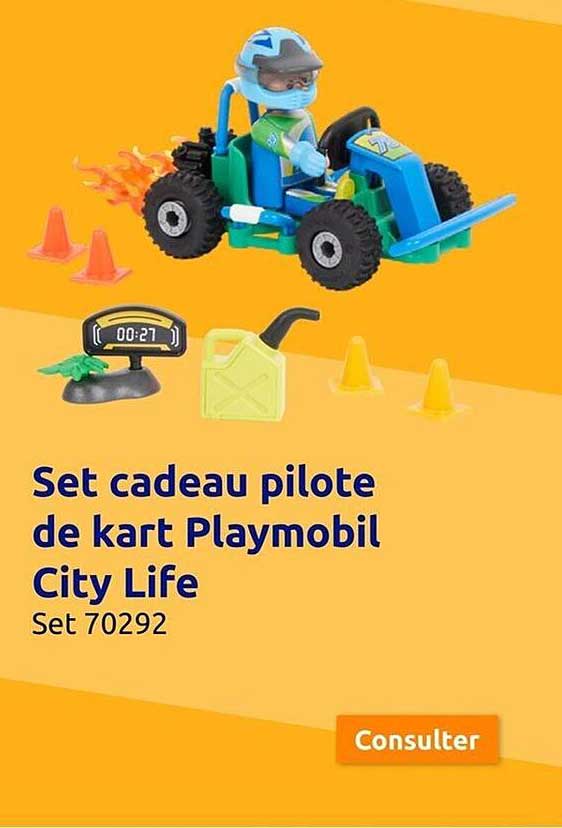 set cadeau pilote de kart playmobil city life