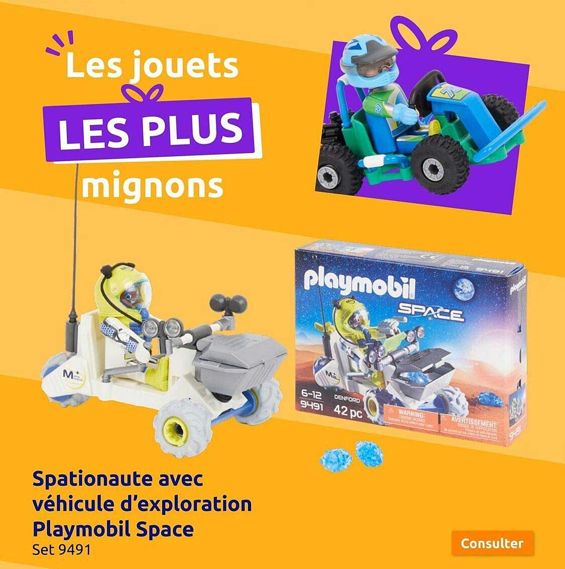 spationaute avec vehicule d'exploration playmobil space