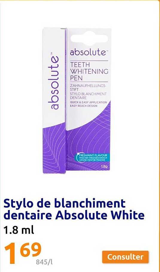 stylo de blanchiment dentaire absolute white