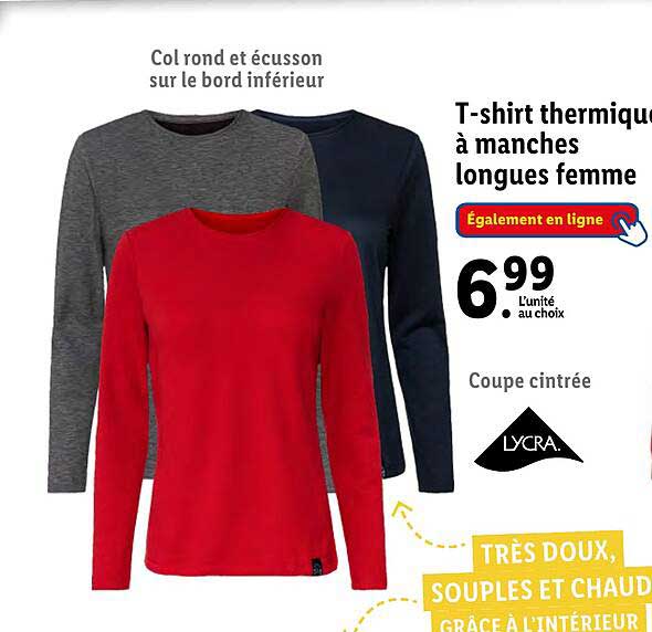 t-shirt thermique a manches longues femme
