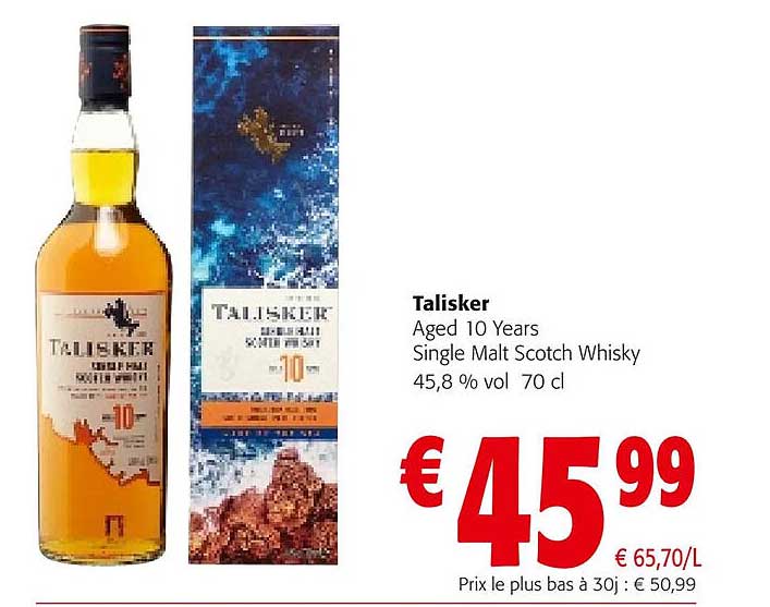 talisker aged 10 years single malt scotch whisky 45,8% vol.