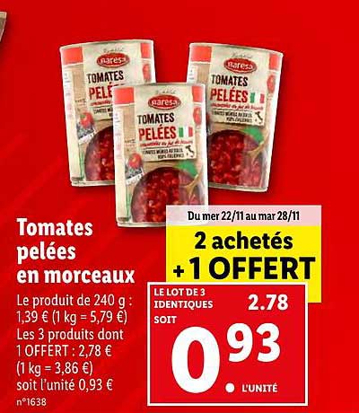 Tomates Pelees En Morceaux