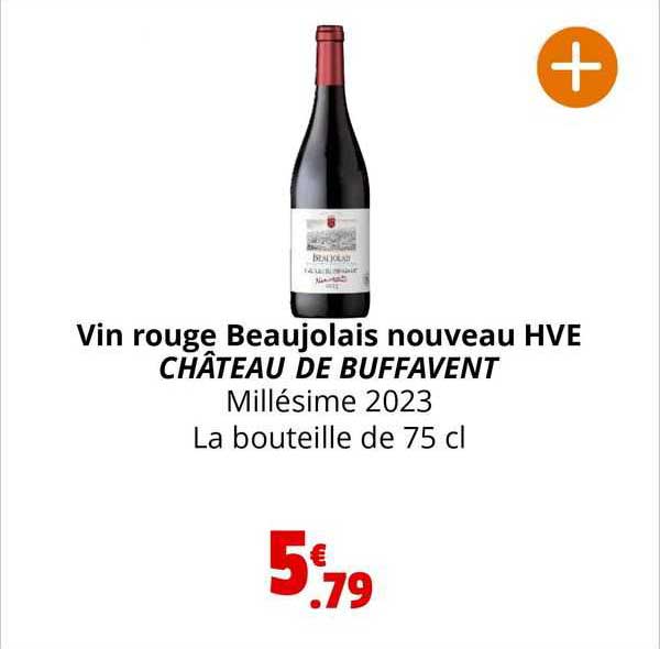 vin rouge beaujolais nouveau hve château de buffavent