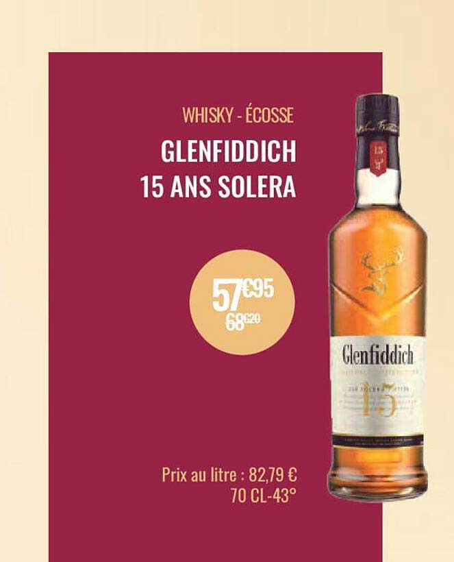 whisky - écosse glenfiddich 15 ans solera