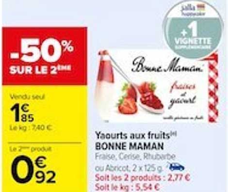 yaourts aux fruits bonne maman