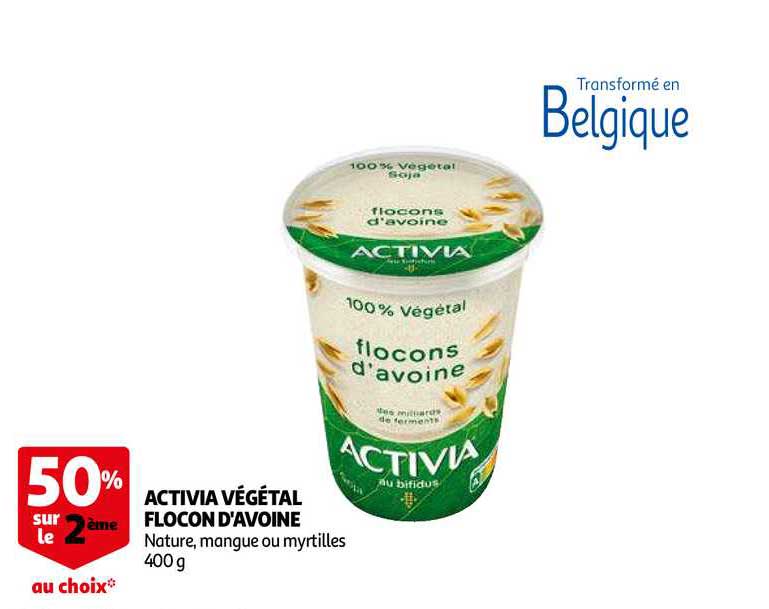 activia végétal flocon d'avoine