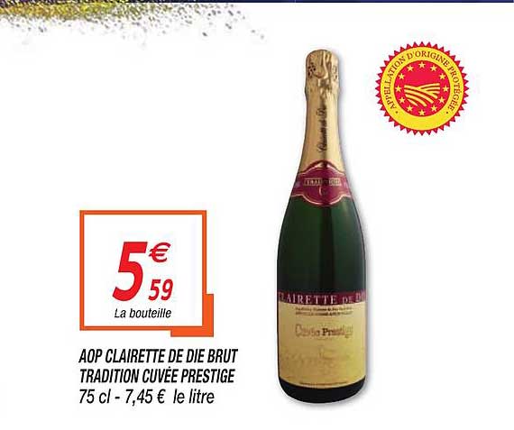 aop clairette de die brut tradition cuvée prestige