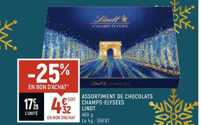 assortiment de chocolats champs-élysées lindt