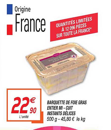 barquette de foie gras entier mi-cuit instants délices
