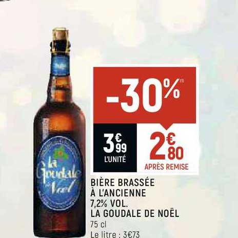 bière brassée à l'ancienne 7,2% vol. la goudale de noël