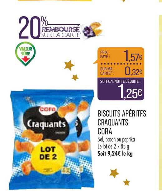Biscuits Apéritifs Craquants Cora