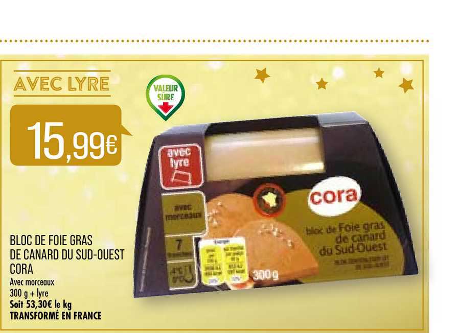 bloc de foie gras de canard du sud ouest cora
