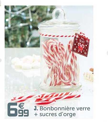 bonbonnière verre + sucres d'orge