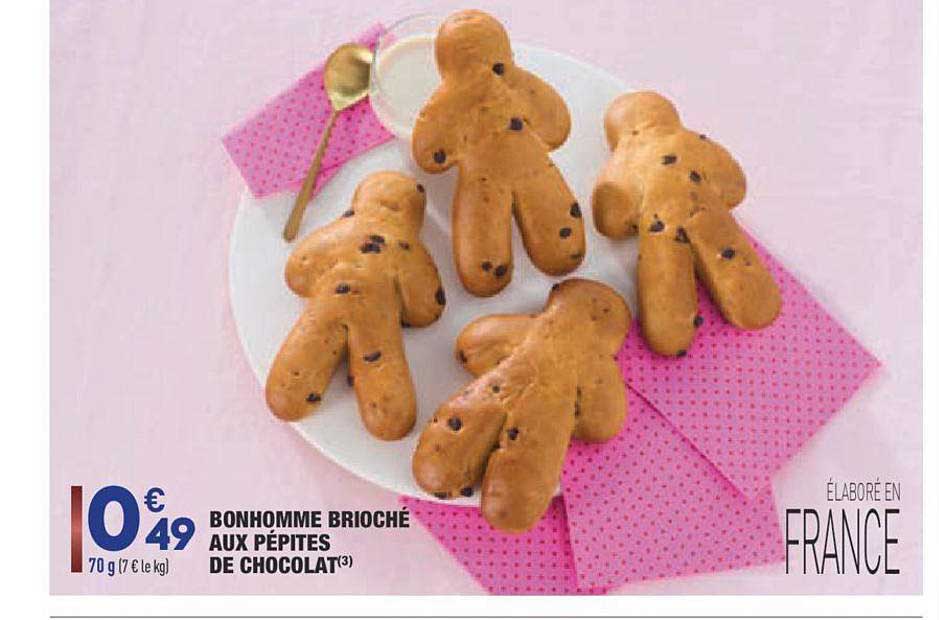 bonhomme brioché aux pépites de chocolat