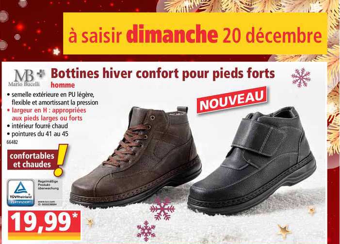 bottine hiver confort pour pieds forts mario bucelli