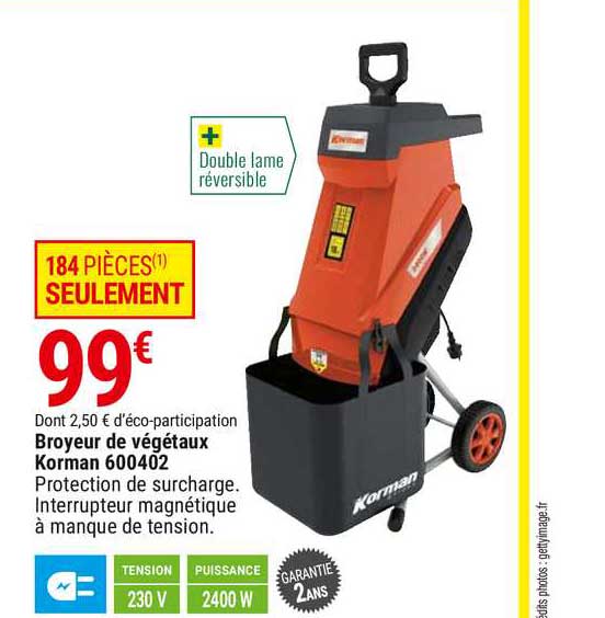broyeur de végétaux korman 600402