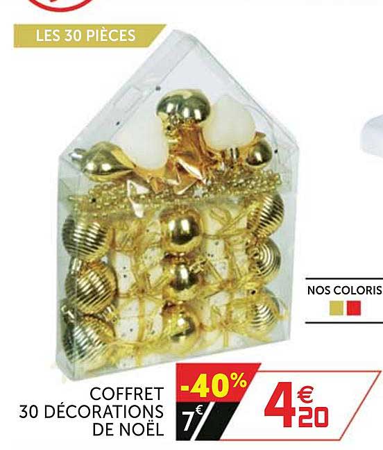 Coffret 30 Décorations De Noël