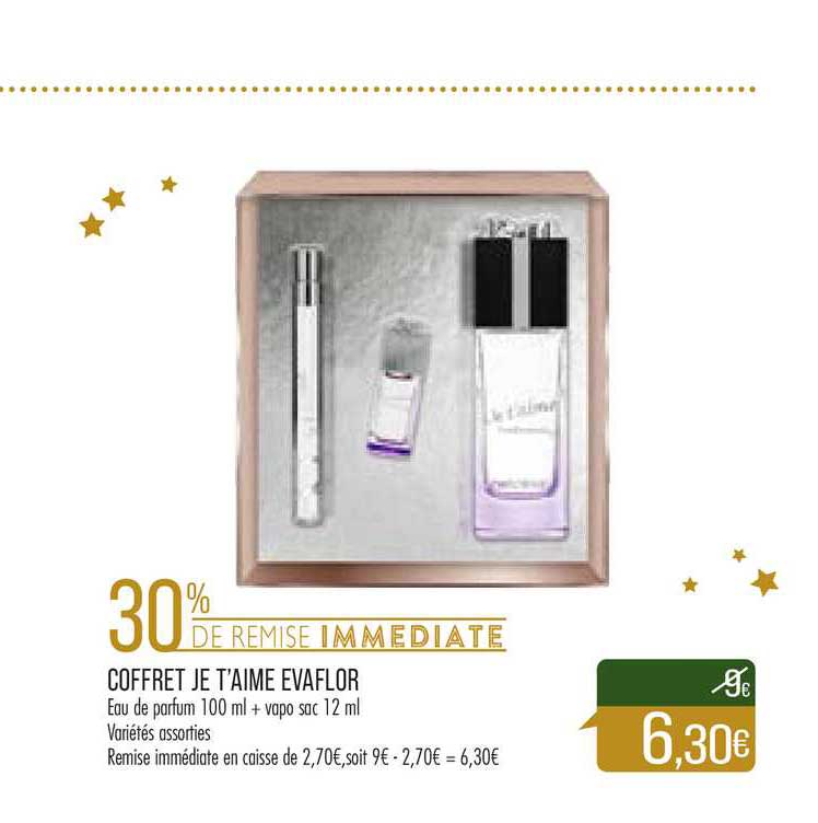 coffret je t'aime evaflor 30% de remise immédiate