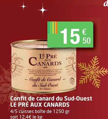 confit de canard du sud-ouest le pré aux canards