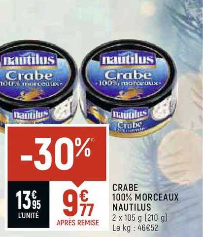 Crabe 100% Morceaux Nautilus