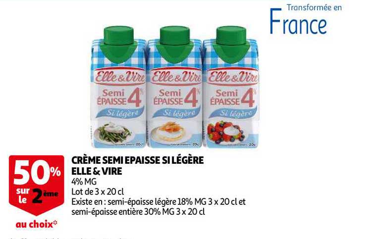 crème semi épaisse si légère elle & vire